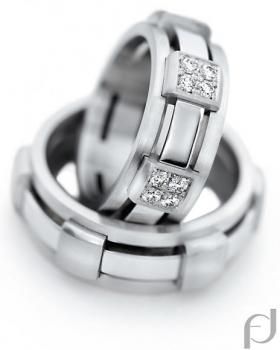 Trauringe Weissgold von Furrer Jacot 71-82840 + 71-27840